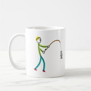 Caneca De Café Stickman de Pesca