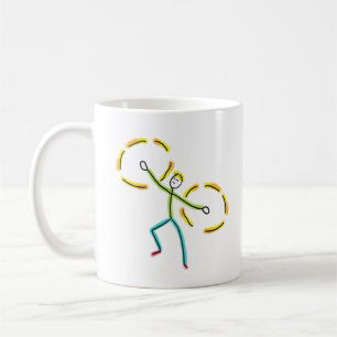 Caneca De Café Stickman Girando Poi