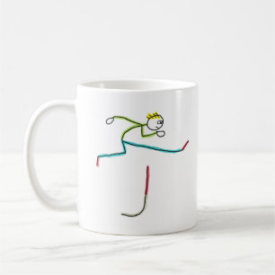 Caneca De Café Stickman Saltando Obstáculos