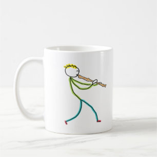 Caneca De Café Stickman Tocando Flauta