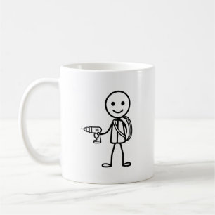 Caneca De Café Stickmen At Work - O Eletricista