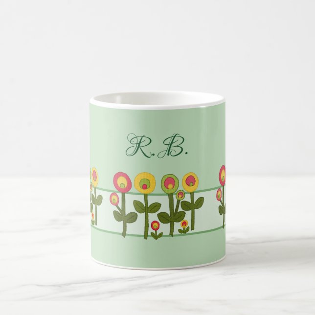 Caneca De Café stilisiertes Blumenfeld personalisiert (Centro)