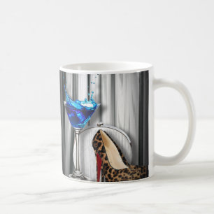 Caneca De Café stilletos da menina de cocktail de martini do
