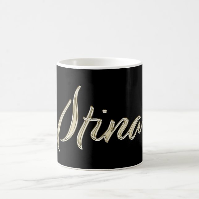 Caneca De Café Stina white gold Handwriting Tasse Kaffeetasse (Centro)