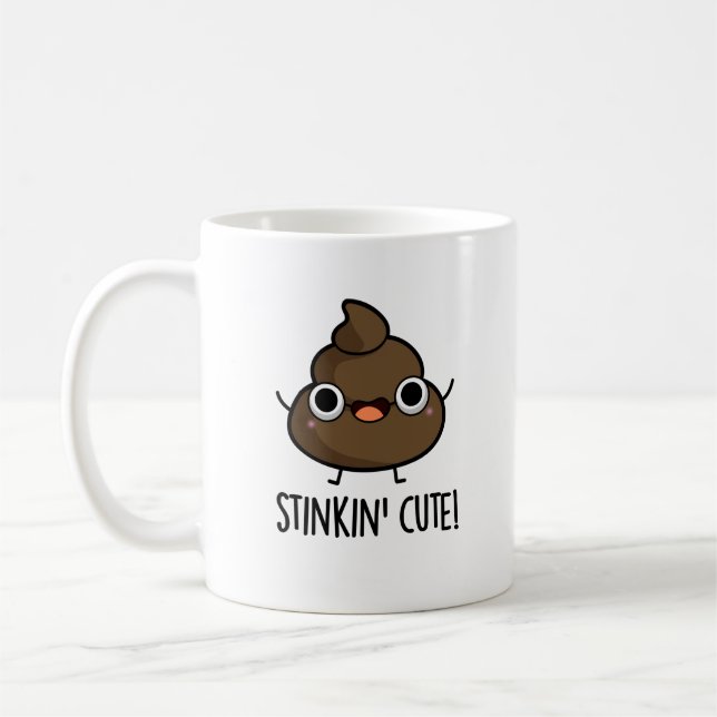 Caneca De Café Stinkin Cute Engraçado Poo Pun (Esquerda)