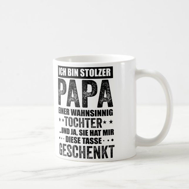 Caneca De Café Stolzer Papa, Vater Und Tochter Spruch, Geschenk (Direita)