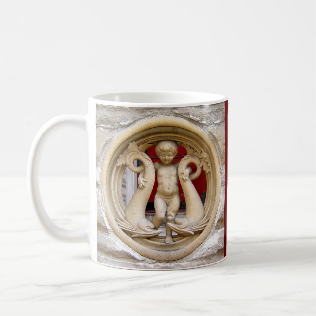 Caneca De Café Stone Cidadãos granito putto e golfinhos (Esquerda)