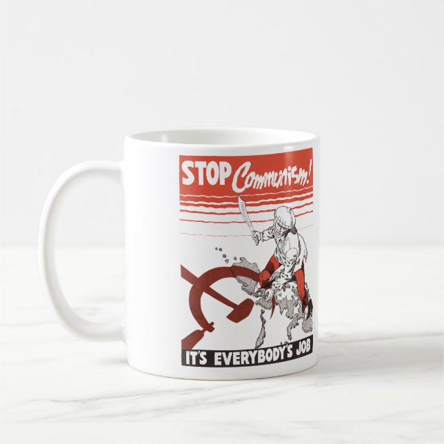 Caneca De Café Stop Communism! Vintage (Esquerda)