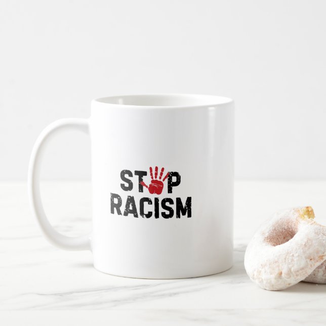 Caneca De Café stop racism  (Com Donut)