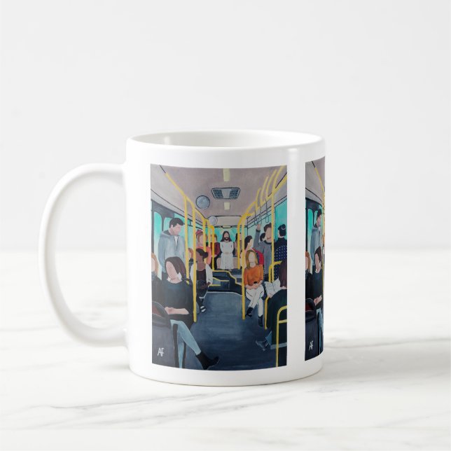 Caneca De Café Stranger on the Bus Painting by Alfred Fox  (Esquerda)