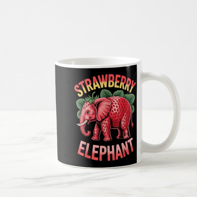 Caneca De Café Strawberry Elephant Cute Meme Kids Italian Brainro (Direita)