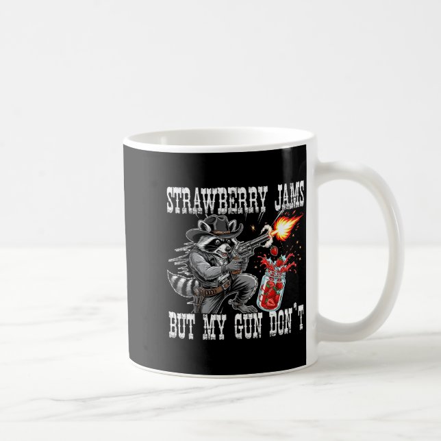 Caneca De Café Strawberry Jams But My Gun Don't Funny Cowboy Racc (Direita)