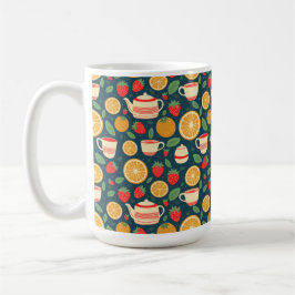 Caneca De Café Strawberry Orange Tea Time