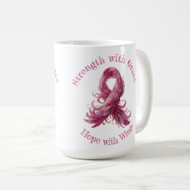 Caneca De Café Strength with Grace – Breast Cancer Awareness
