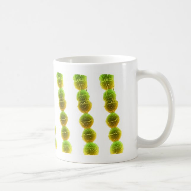 Caneca de café - Streptococcus (verde no branco) (Direita)