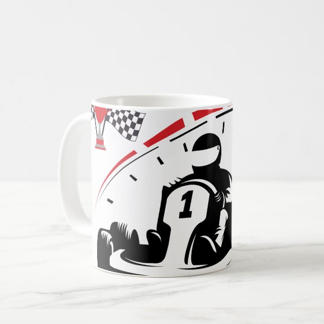 Caneca De Café Strike with Style: The Ultimate karting Mug (Frente Esquerda)