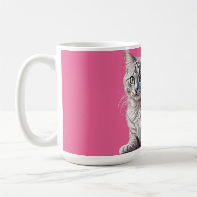 Caneca De Café Striking Gray Tabby Cat with Green Eyes (Esquerda)