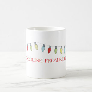 Caneca De Café String das luzes de Natal - Mug editável