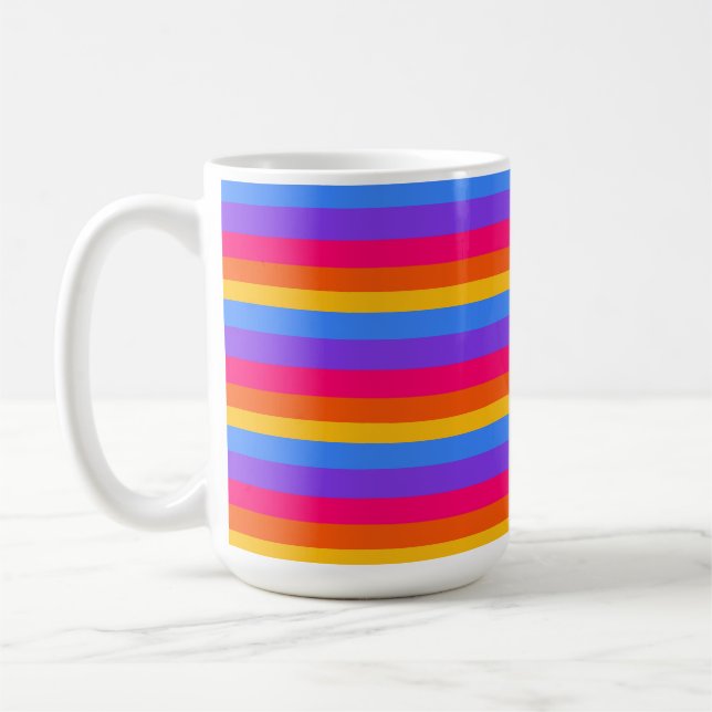 Caneca De Café Stripes Arco-íris (Esquerda)