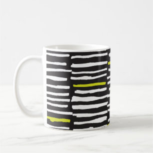 Caneca De Café Stripes Desenhadas À Mão: Padrão De Vintagem.