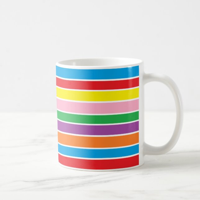 Caneca De Café Stripes Horizontais Arco-Íris (Direita)