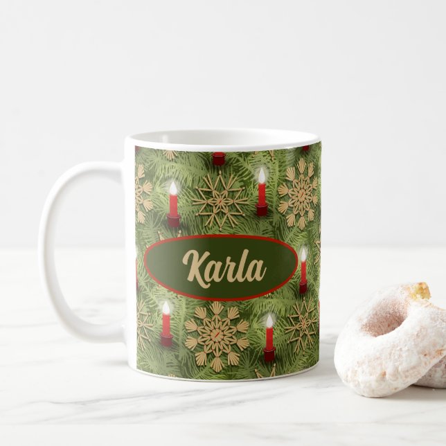 Caneca De Café Strohsterne and Candles (Com Donut)