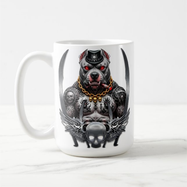 Caneca De Café Strong and brave pit bull (Esquerda)