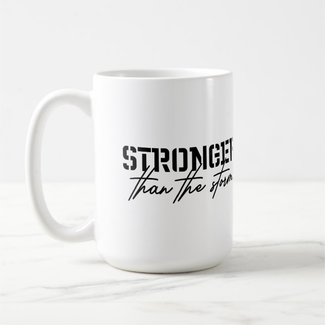 Caneca De Café Stronger than the storm, faith inspired  (Esquerda)