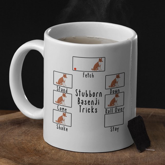 Caneca De Café Stubborn Red Basenji tricota Cachorro Café Mug (Criador carregado)