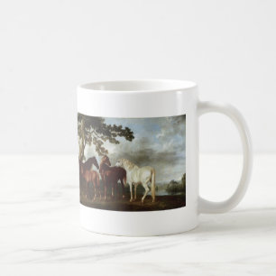 Caneca De Café Stubbs-Éguas e potros de George em uma paisagem d