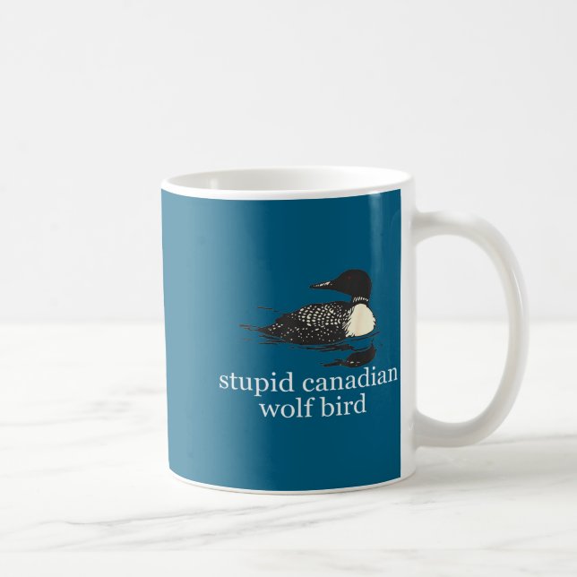 Caneca De Café Stud Canadian Wolf Bird Funny Loon Humor Men Women (Direita)