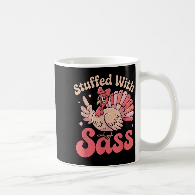 Caneca De Café Stuffed With S Turkey Cute Nk Coquette Thanksgivin (Direita)