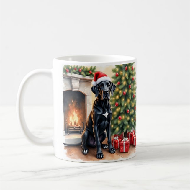 Caneca De Café Stunning Great Dane Christmas  (Esquerda)