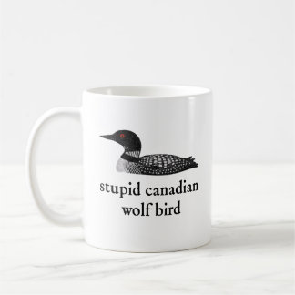 Caneca De Café Stupid Canadian Wolf Bird Hockey Romance for Hocke