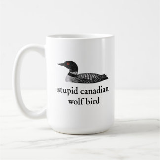 Caneca De Café Stupid Canadian Wolf Bird Hockey Romance for Hocke