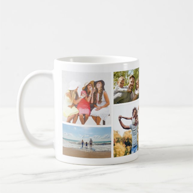 Caneca De Café Stylish 8 Photo Collage Keepsake (Esquerda)