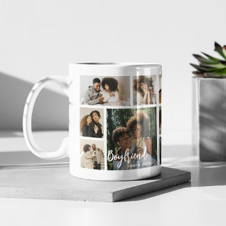 Caneca De Café Stylish Boyfriend 15 Photo Collage