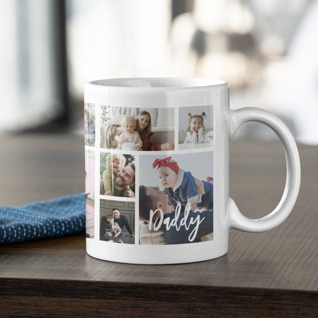Caneca De Café Stylish Daddy 15 Photo Collage (Criador carregado)