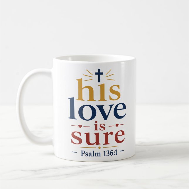 Caneca De Café Sua Amor É Certa Citação Cristã Inspiradora (Esquerda)