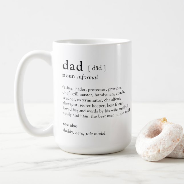 Caneca De Café Sua definição de Pai personalizado de Mug de Foto (Com Donut)