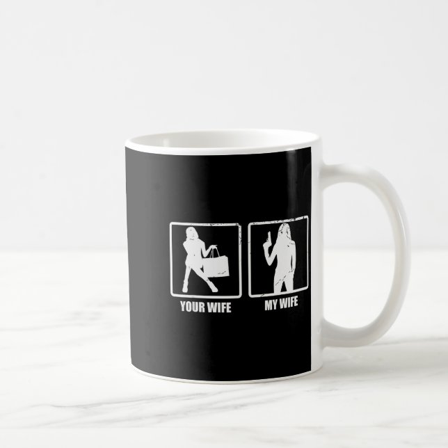 Caneca De Café Sua Esposa Minha Esposa Arma Presente Engraçado Di (Direita)