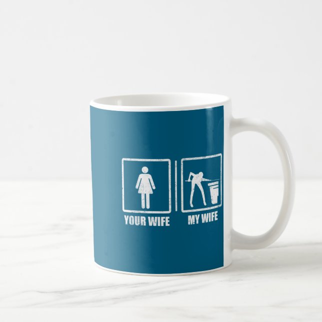 Caneca De Café Sua esposa minha esposa bolas de sinuca bilhar Des (Direita)