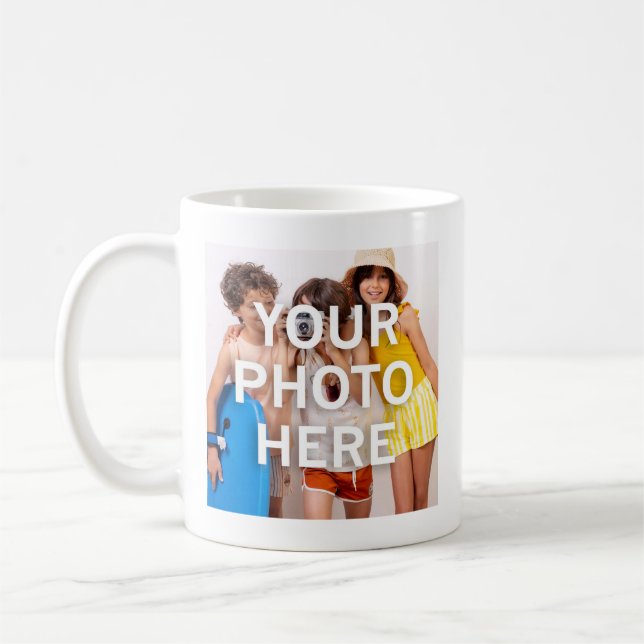 Caneca De Café Sua Foto Aqui (Esquerda)