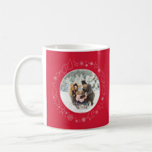 Caneca De Café Sua foto com a coroa de natal original