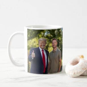 Caneca De Café Sua Foto com o Presidente Donald Trump 2024 Engraç