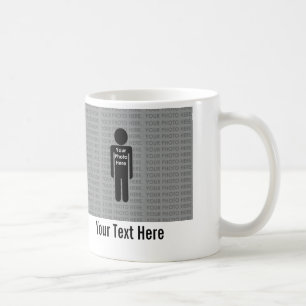 Caneca De Café Sua foto e texto aqui, copa personalizada de café