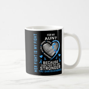 Caneca De Café Sua Luta É Minha Tia De Luta Tipo 1 Diabetes Camis