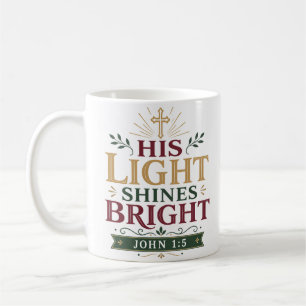 Caneca De Café Sua Luz Brilha Citação da Escritura Matinal
