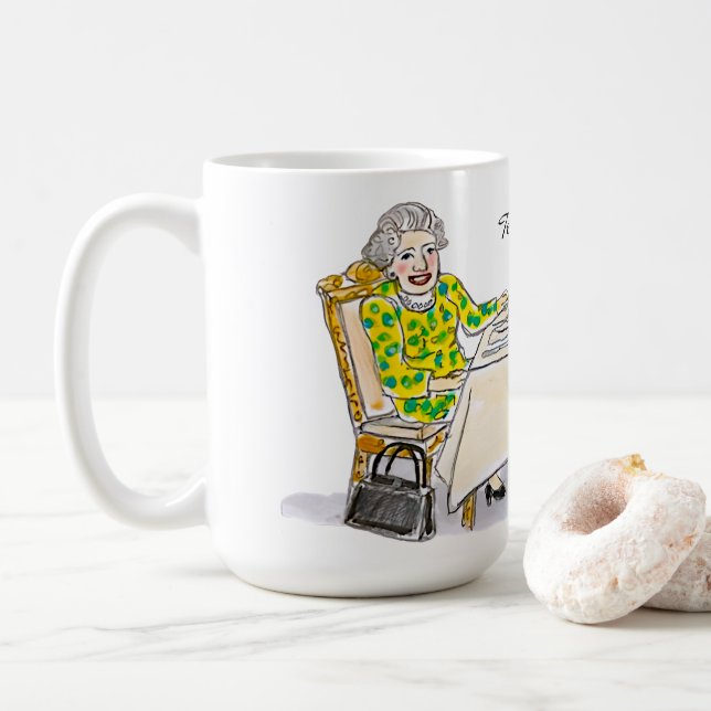 Caneca De Café Sua Majestade, Rainha Elizabeth II (Com Donut)