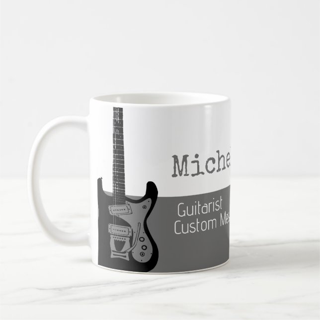 Caneca De Café sua meia-cinza profissional (guitarrista) metade b (Esquerda)